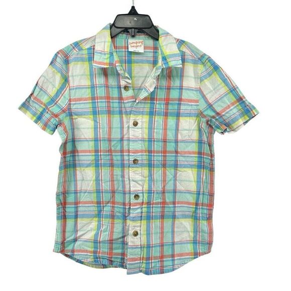Jumping Beans Boy’s Multicolored Plaid Short Sleeve Button Front Shirt Size 7 - Picture 10 of 10